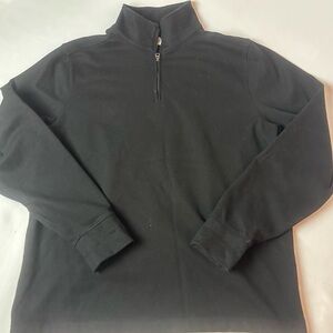 J Crew Seaboard Soft Knit Quarter Zip Pullover Sweater Men’s Black Large BV897